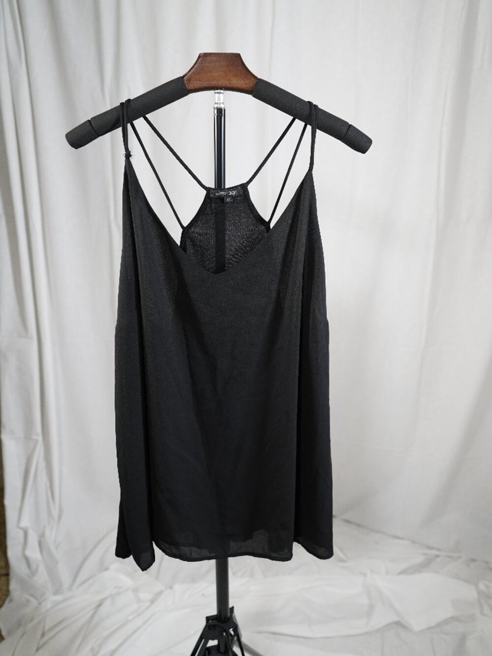 Papermoon 2X Black Strappy Racerback Cami Tank Top